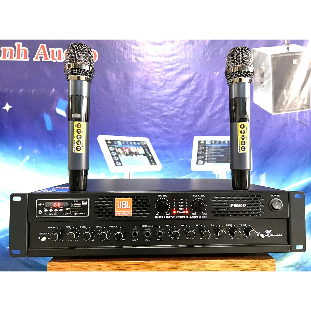 ĐẨY LIỀN VANG CAO CẤP 16 SÒ LỚN TÍCH HỢP 2 MICRO KHÔNG DÂY BLUETOOTH USB, AV, AUX, VIP