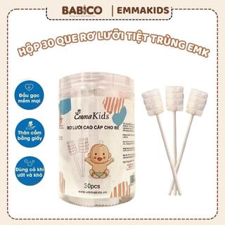  Hộp 30 que gạc rơ lưỡi que tưa lưỡi  vệ sinh răng miệng cho bé hãng EmmaKids  dùng được cho bé sơ sinh và trẻ nhỏ 