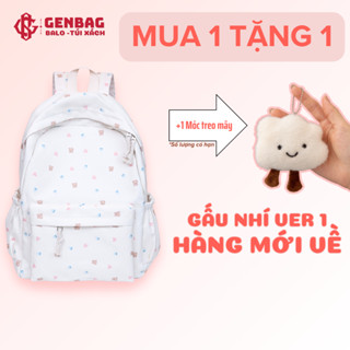  Balo gấu nhí GENBAG cute balo thời trang nữ đi học nhiều ngăn vải dù trượt nước BL03 