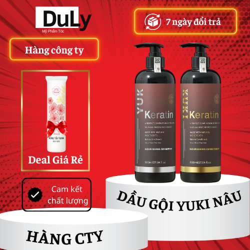 Cặp dầu gội yuki 800ml phục hồi tóc hư tổn hàng chuẩn công ty dành cho tóc khô sơ