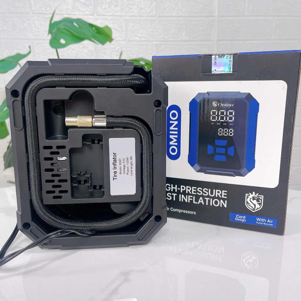 Bơm Lốp Ô Tô Đa Năng Có Dây Cắm Tẩu Chính Hãng Omino Việt Bắc Car Store