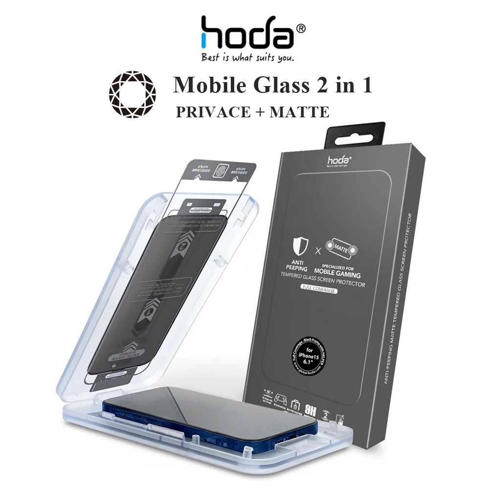 KÍNH CƯỜNG LỰC HODA 2in1 Chống nhìn trộm & chống bấm vân tay cho iPhone 17 Pro Max / IPhone 17 / IPh