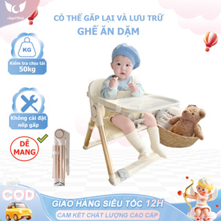  Ghế Ăn Dặm Lưu trữ gấp Gấp Gọn Siêu Nhẹ Tăng Giảm Chiều Cao Tặng Túi Đựng Cho Bé 