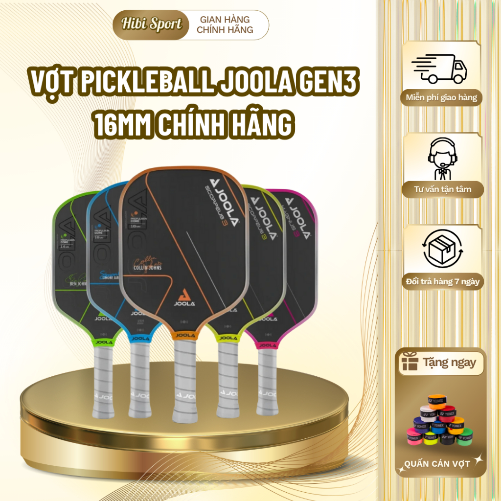 [Chính Hãng] Vợt Pickleball JOOLA Gen 3 16mm – Trợ Lực Mạnh, Thiết Kế Cao Cấp