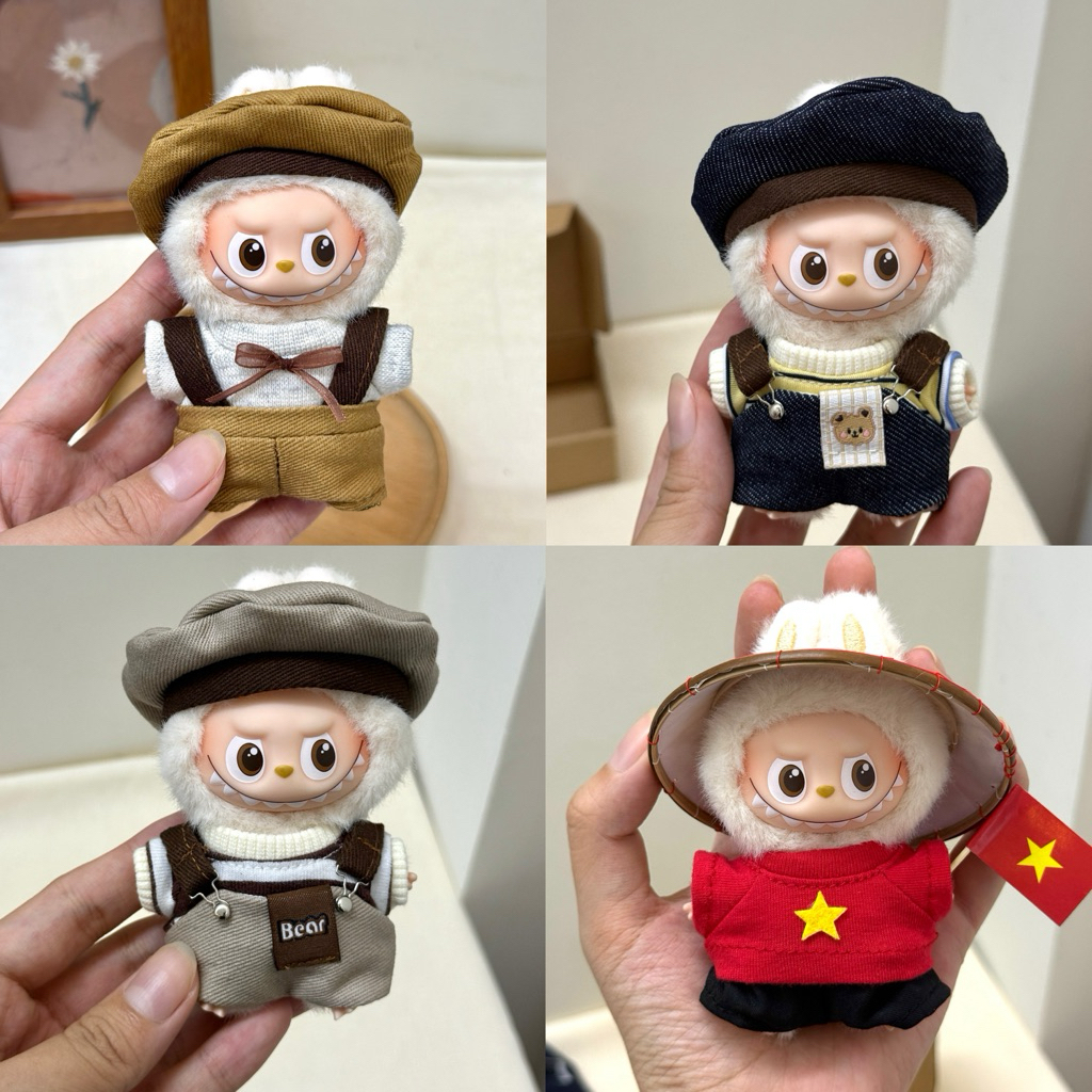 Quần áo Labubu ver 4 mini và ver 1 2 3, outfit Labubu