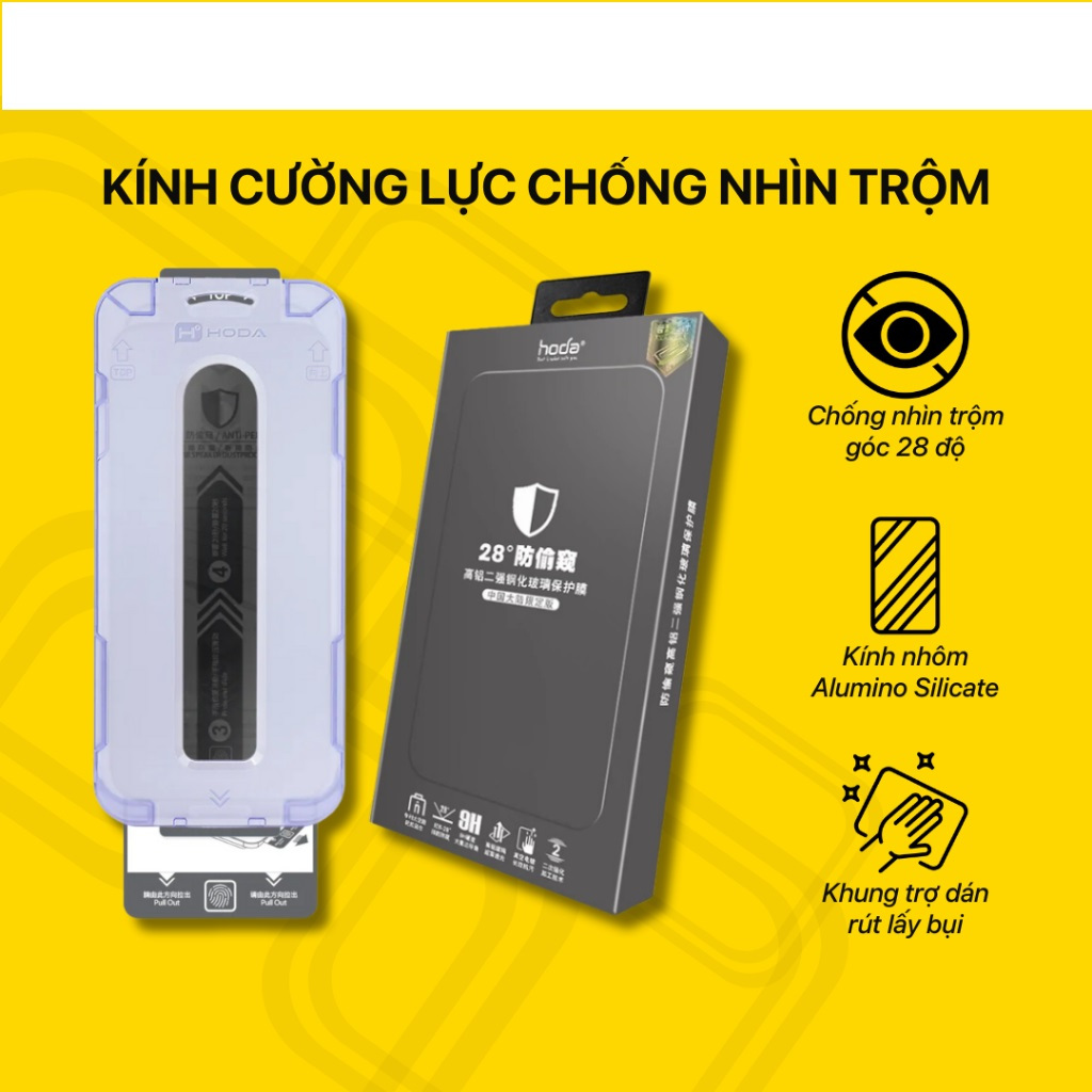 Kính chống nhìn trộm HODA ANTI-PEEPING IPhone 17 Pro Max / IPhone 17 Pro/IPhone 17 / IPhone Air