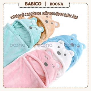  Chăn ủ Gấu cho bé sơ sinh - Khăn ủ lông tuyết cao cấp BOONA siêu mềm mịn mùa Thu đông cho bé 