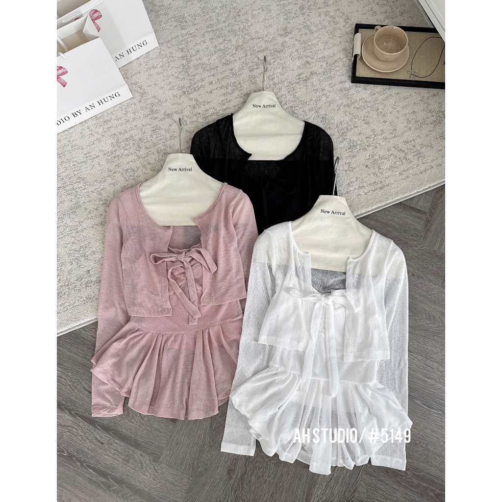 [TẶNG CARDIGAN/ HÀNG QC] SET ÁO 2 DÂY NHÚN NGỰC LEN DỆT KIM KÈM ÁO CARDIGAN MỎNG SIÊU XINH 2MONDAY S53 | BigBuy360 - bigbuy360.vn