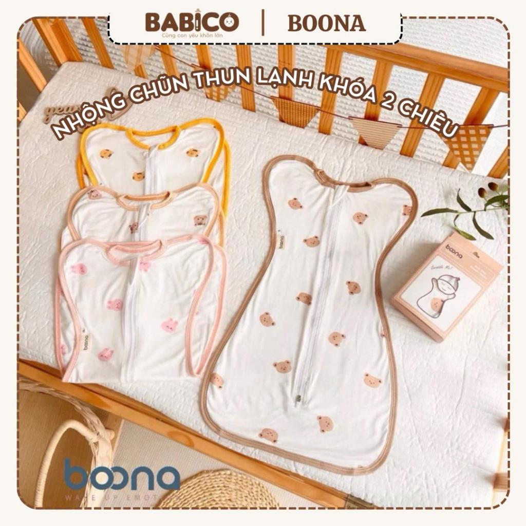 Nhộng chũn BOONA Chính hãng vải thun lạnh cao cấp, mềm mại co giãn 4 chiều giúp bé ngủ ngon