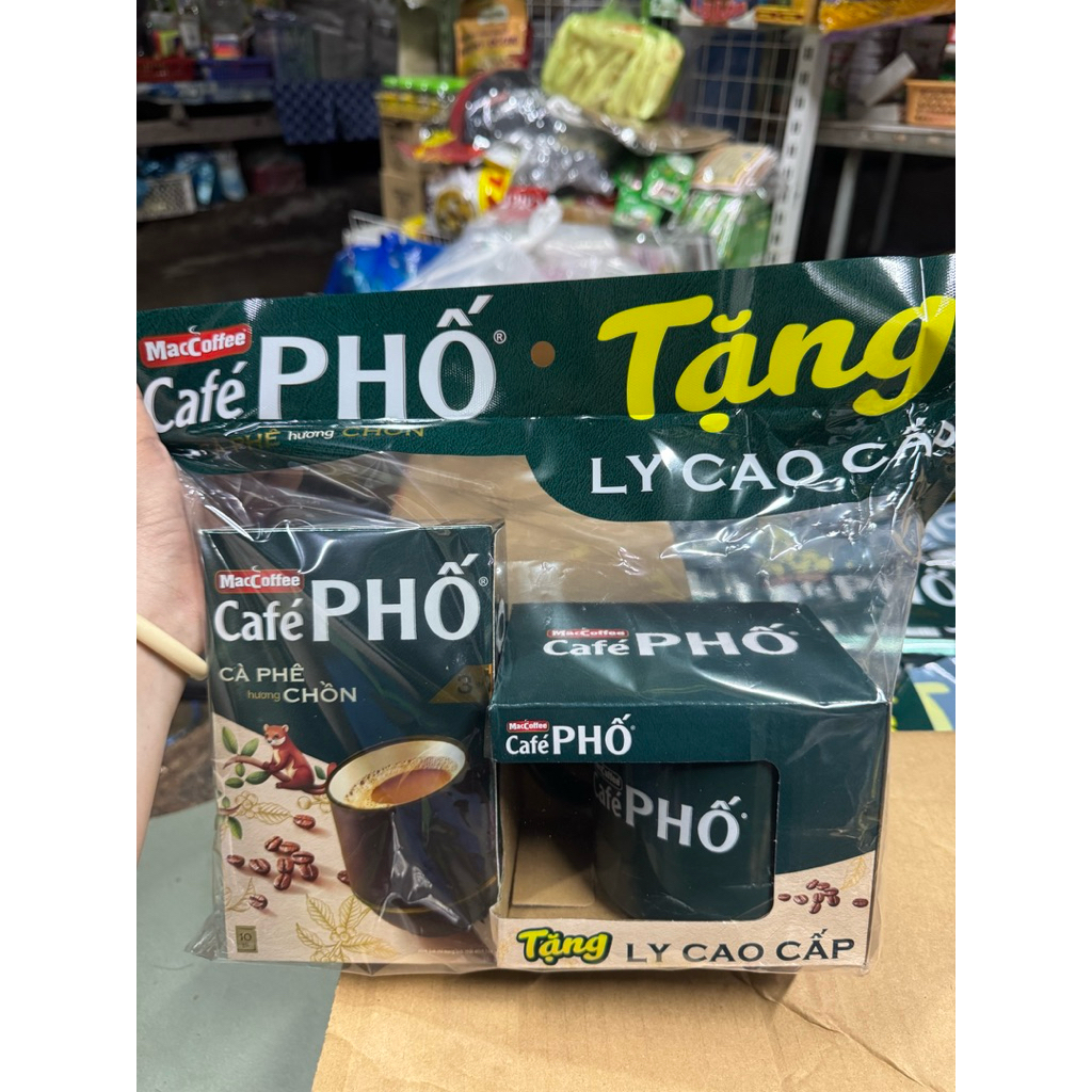 Cafe PHỐ Maccoffee Hương Chồn + Tặng kèm 1 Ly Cao Cấp