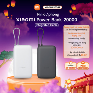 Pin sạc dự phòng Xiaomi Power Bank 20000mAh Integrated Cable - Bảo hành chính hãng
