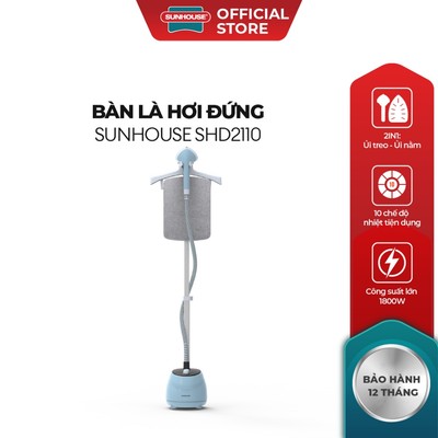Bàn là hơi đứng Sunhouse SHD2110 - Công suất 1800W - Thiết kế ủi treo - ủi nằm 2in1 - Dung tích 1.8L dùng cho cả nhà
