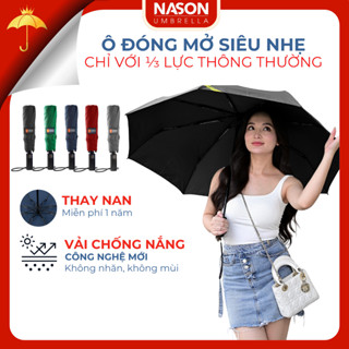 Ô dù tự động cao cấp Nason Smoothy. Đóng mở siêu nhẹ trên 1000 lần, che nắng, che mưa, ngăn 99%UV