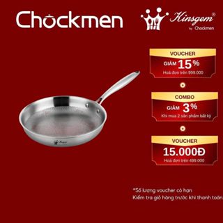 Chảo Tổ Ong KINSGEM By CHOCKMEN Size 20 - 22-24-28CM Chảo Xào Chảo Rán Vân Tổ Ong Vân Gofl Chống Dính Dùng Mọi Loại Bếp