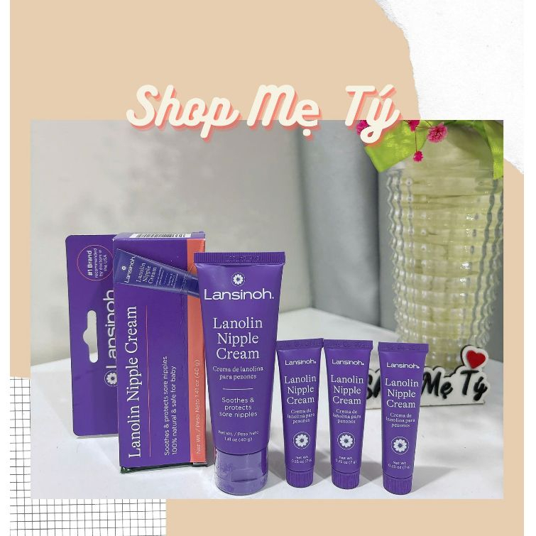 Kem bôi đầu ti / kem nứt đầu ti cho mẹ HPA Lanolin Lansinoh 7gram / 40gram