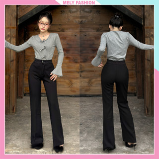  Quần ống loe vẩy nữ cạp cao Mely Fashion dáng dài chất cát Hàn co giãn công sở sang chảnh trẻ trung năng động QD12 