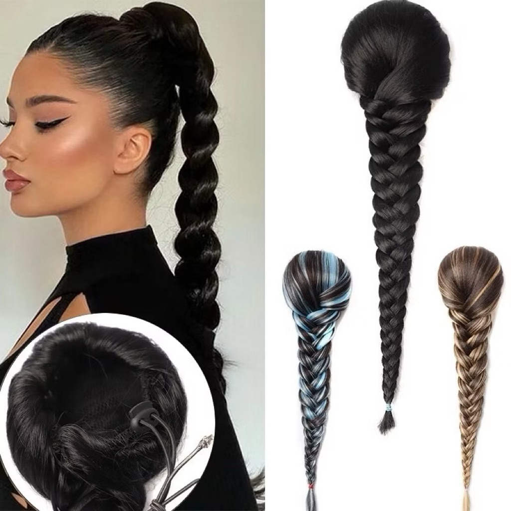 Tóc giả ngoặm kẹp ,cột ,dây rút tết rít 60cm ♥️♥️đủ mẫu đủ kiểu