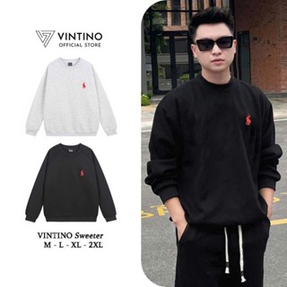  Áo Sweeter Cổ Tròn Nam Nữ Form Suông Vải Nỉ Cotton 2 Da 4 Màu Đen Xám Be Xanh Than VINTINO ATDT02 