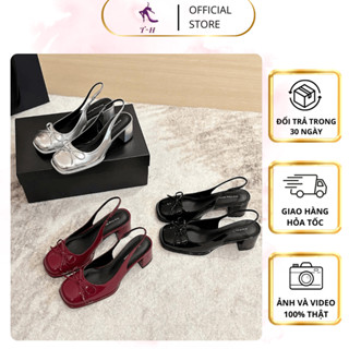 Giày cao gót nữ mũi vuông cao 5P da bóng mềm GGC0014 - Xưởng giày T&H