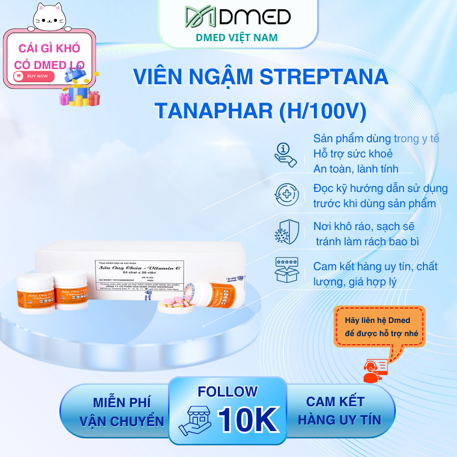Viên ngậm sữa ong chúa vitamin c mekophar (hộp/24chai/30 viên)
