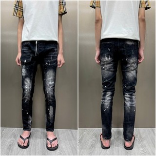  Quần jean nam đen xám gân baigerr đen túi nắp mix khoá hở bản siêu cấp có dây treo mã dc77 
