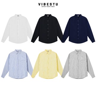  Áo Sơ Mi Tay Dài Local Brand VIBESTU  Áo Sơ Mi Nam Nữ Form Oversize Chất Liệu Oxford 