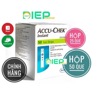  ✅ ACCU-CHEK INSTANT HỘP 25 QUE HOẶC HỘP 50 QUE - Que thử đường huyết Accuchek test tiểu đường  Accu check AccuCheck   