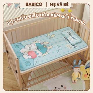 Chiếu điều hòa cao su non kèm gối cho bé họa tiết 5D