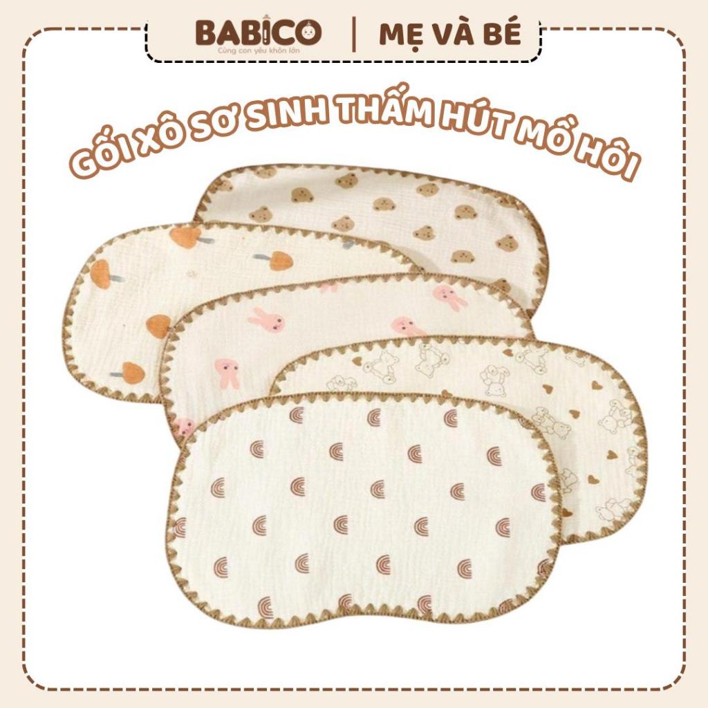 (LOẠI 1) Gối Xô Sơ Sinh 10 Lớp Muslin Phong Cách Hàn Quốc Cho Bé Sơ Sinh Mềm Mại Thấm Mồ Hôi Tốt