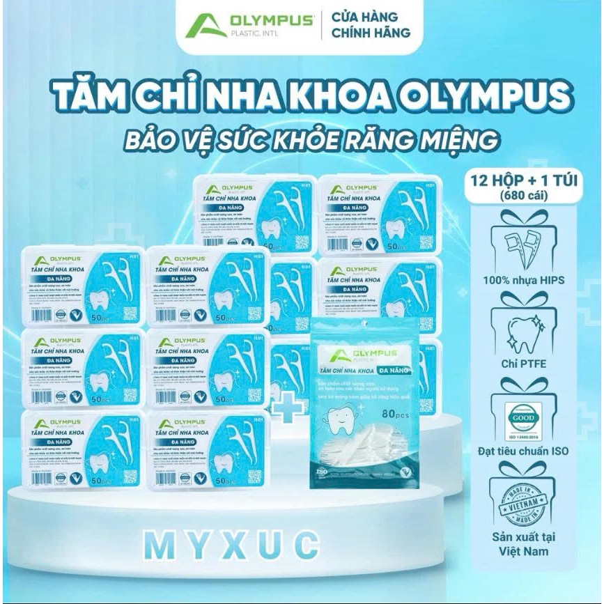 {Chính Hãng} 6-9-12 Hộp ( 600 chiếc)  tăm chỉ nha khoa Olympus, hàng Việt Nam, hộp 50 chiếc, tăm chỉ