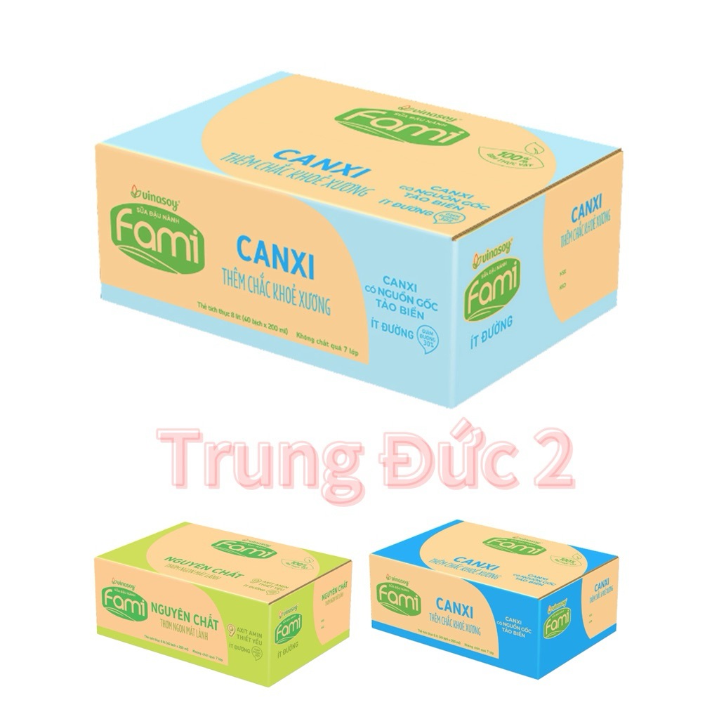 Thùng sữa đậu nành Fami bịch 200ml đủ loại