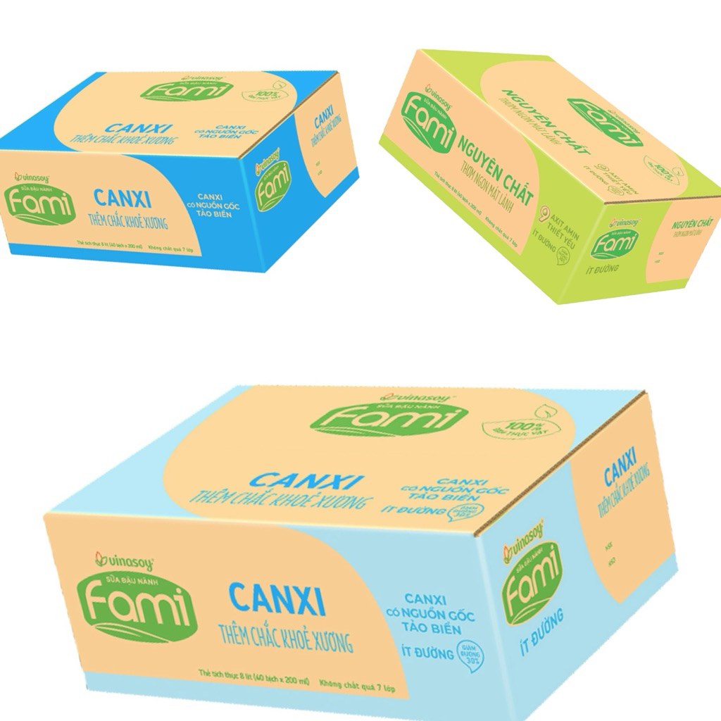 Thùng sữa đậu nành FAMI bịch 200ml đủ loại