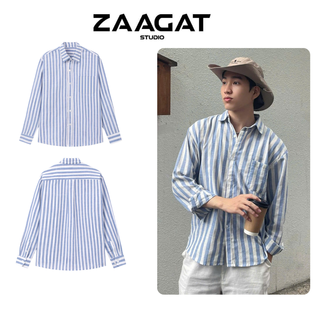Áo Sơ Mi Kẻ Unisex Zaagat Studio Form Rộng SCATCHED LINEN SHIRT- Chất Liệu Linen Phù Hợp Mặc Dạo Phố, Đi Biển,Localbrand | BigBuy360 - bigbuy360.vn