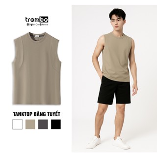 Áo tanktop nam thun cotton băng tuyết TROMBE Áo ba lỗ thể thao tập gym thoáng mát thấm hút mô hồi