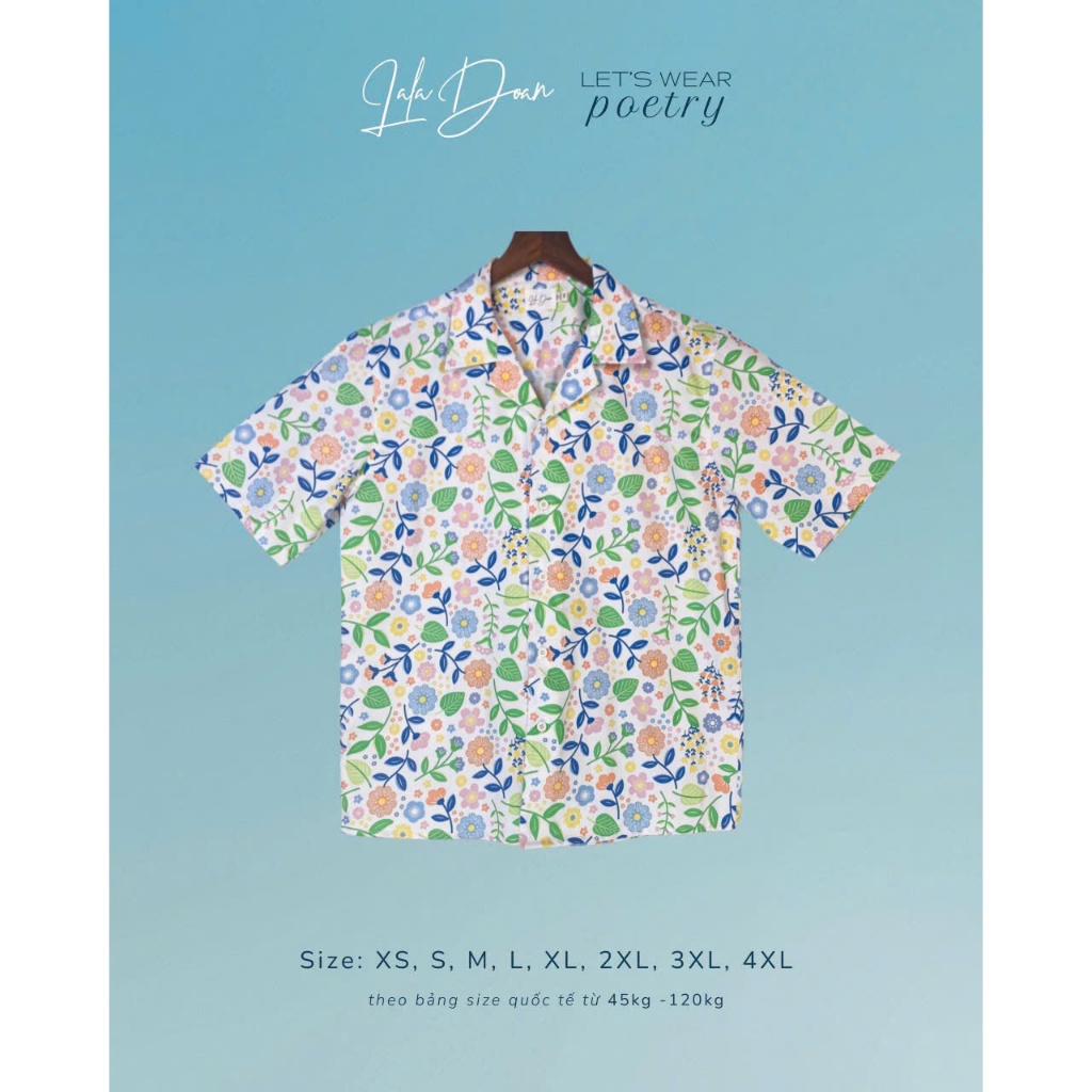 Áo Sơ Mi Unisex Nam Cotton Họa Tiết Cuban Shirt - Crayon Garden
