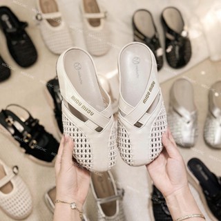  Dép Sục Nữ MIDU ZURA Quai Đan Phối Da Mềm - Đế Cao Su Non Êm Nhẹ 3 Màu 3 Phân 