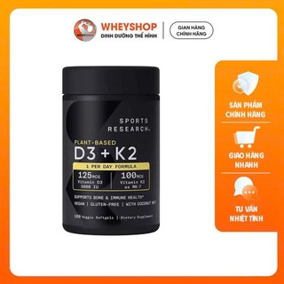  Viên uống hỗ trợ xương khớp Sports Research - SR Vitamin D3+K2  160 viên  - WHEYSHOP VN 