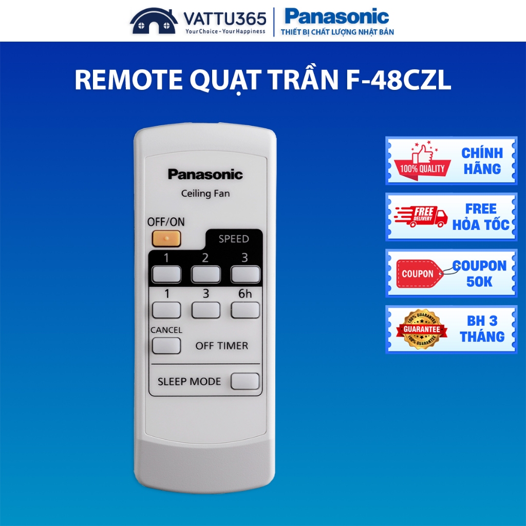 Remote Điều khiển từ xa Quạt trần Panasonic F-48CZL chính hãng, Sản xuất tại Malaysia