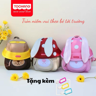 Balo mầm non mẫu giáo cho bé Tochang Nấm đội mũ cho bé đi lớp từ 1 đến 3 tuổi