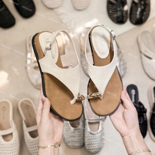   TĂNG SIZE  Dép Sandal Nữ MIDU LAURA Quai Kẹp Xỏ Ngón Da Mềm - Đế Cao Su Lót Nỉ 3 Màu 3 Phân 