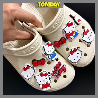   Tomday  Bộ 10 Sticker Gắn Dép Chữ Hello Kitty Mèo Đeo Nơ Dễ Thương 