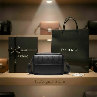  Túi nam đeo chéo Pedro logo chữ to cá tính phom hộp hai ngăn tiện dụng 