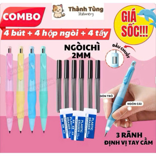  Bút chì cá heo tập viết bút chì bấm 2B ngòi 2.0mm DecorMe giúp bé cầm bút đúng tư thế viết lâu không đau không mỏi tay 