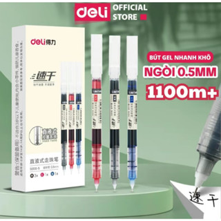  Bút Bi Nước Deli 0.5mm – Nhanh Khô Ngòi Êm Mực Đều – Viết Chép Kinh Thư Pháp Văn Phòng 