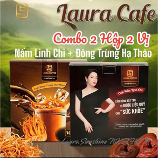 Combo 2 Hộp Cafe Laura Nấm Linh Chi + Đông Trùng Hạ Thảo Hộp 10 gói Laura Cafe Coffee