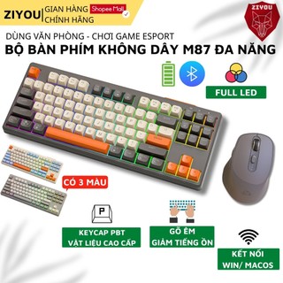  Bàn Phím Không Dây Gaming FREEWOLF M87 – Bàn Phím Giả Cơ Bluetooth & USB 2.4G 