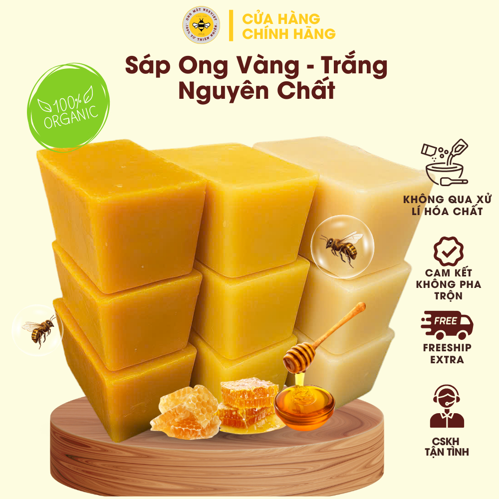 Sáp Ong Nguyên Chất Vàng/Trắng – Làm Son, Nến Thơm, Mỹ Phẩm | NesViet