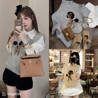 Áo len gile thêu hình ngựa dễ thương phong cách mùa thu hàng QC loại 1