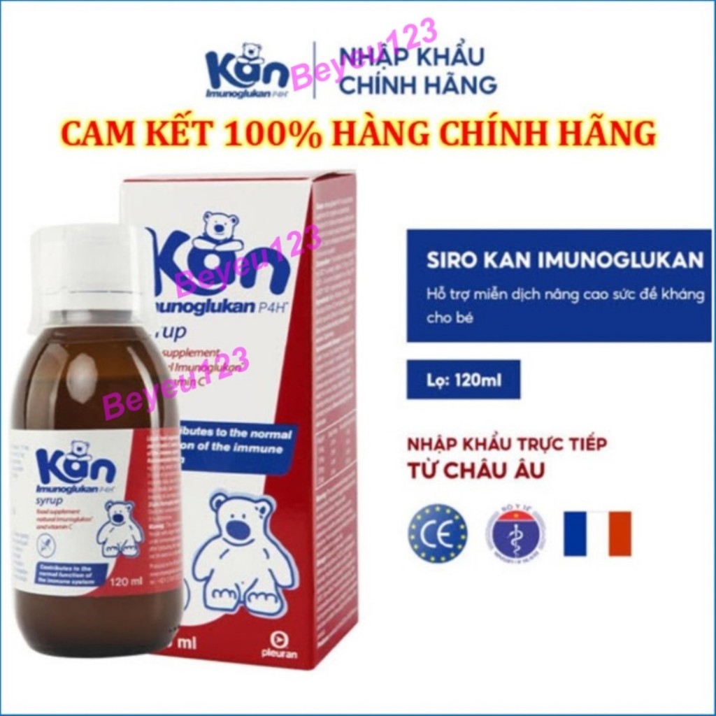 HSD T7.27 - Chai Siro Kan ImunoGlukan 120ml tăng đề kháng cho Bé - SYRUP KAN Imuno Glukan SHC - Cam 