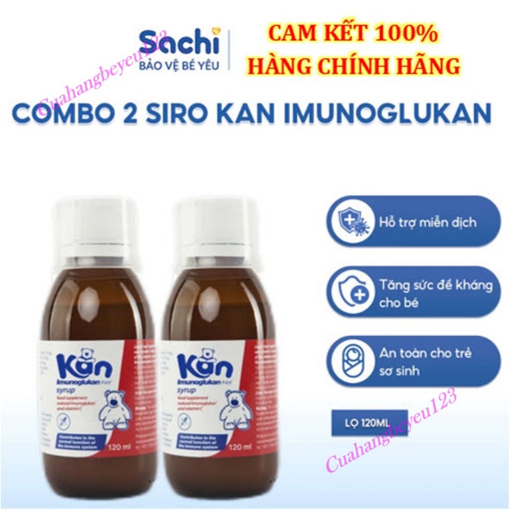 (HSD T7.2027) 1 Chai / 2 Chai Siro Syrup Kan ImunoGlukan tăng đề kháng cho Bé 120ml - Imuno Glukan S